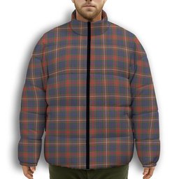 ScotsTee Shop Scottish Fraser Hunting Modern Premium Tartan Collar Down Jacket Winter White Duck Down Plaid