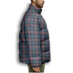 ScotsTee Shop Scottish Gandy of Myrton Premium Tartan Collar Down Jacket Winter White Duck Down Plaid