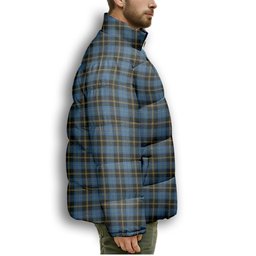 ScotsTee Shop Scottish Ewbank Modern Clan Premium Tartan Collar Down Jacket Winter White Duck Down Plaid