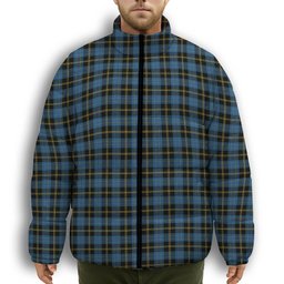 ScotsTee Shop Scottish Ewbank Modern Clan Premium Tartan Collar Down Jacket Winter White Duck Down Plaid