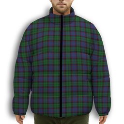 ScotsTee Shop Scottish Ferguson of Balquhidder Premium Tartan Collar Down Jacket Winter White Duck Down Plaid