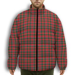 ScotsTee Shop Scottish Dalzell SC Premium Tartan Collar Down Jacket Winter White Duck Down Plaid