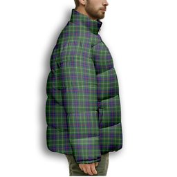 ScotsTee Shop Scottish Duncan Premium Tartan Collar Down Jacket Winter White Duck Down Plaid