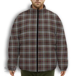 ScotsTee Shop Scottish Douglas Ancient Dress WCWM Premium Tartan Collar Down Jacket Winter White Duck Down Plaid
