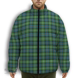 ScotsTee Shop Scottish Davidson of Tulloch Ancient Premium Tartan Collar Down Jacket Winter White Duck Down Plaid