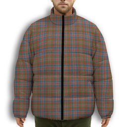 ScotsTee Shop Scottish Donald of Boisdale Ancient Premium Tartan Collar Down Jacket Winter White Duck Down Plaid