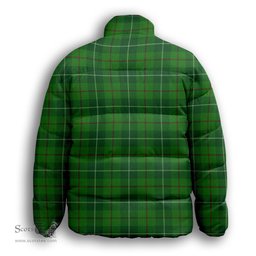 ScotsTee Shop Scottish Galloway Premium Tartan Collar Down Jacket Winter White Duck Down Plaid