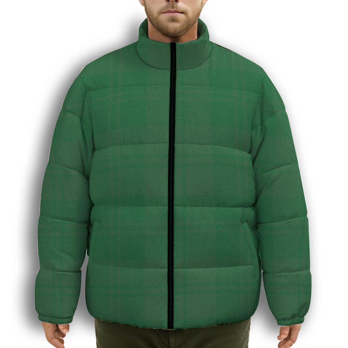 ScotsTee Shop Scottish Erskine Hunting Ancient Premium Tartan Collar Down Jacket Winter White Duck Down Plaid