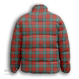 ScotsTee Shop Scottish Dunbar Ancient Premium Tartan Collar Down Jacket Winter White Duck Down Plaid