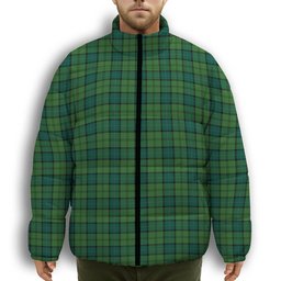 ScotsTee Shop Scottish Dunbar Hunting Modern Premium Tartan Collar Down Jacket Winter White Duck Down Plaid