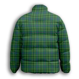 ScotsTee Shop Scottish Duncan Ancient Clan Premium Tartan Collar Down Jacket Winter White Duck Down Plaid