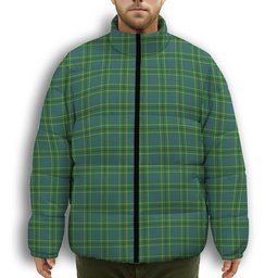 ScotsTee Shop Scottish Duncan Ancient Clan Premium Tartan Collar Down Jacket Winter White Duck Down Plaid