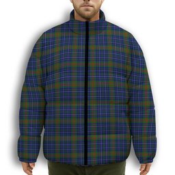 ScotsTee Shop Scottish Edmonstone of Duntreath Premium Tartan Collar Down Jacket Winter White Duck Down Plaid