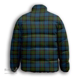 ScotsTee Shop Scottish Fletcher of Dunans Premium Tartan Collar Down Jacket Winter White Duck Down Plaid