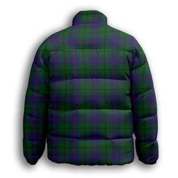 ScotsTee Shop Scottish Davidson Half Premium Tartan Collar Down Jacket Winter White Duck Down Plaid