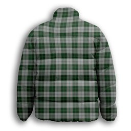 ScotsTee Shop Scottish Erskine Green Premium Tartan Collar Down Jacket Winter White Duck Down Plaid