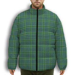 ScotsTee Shop Scottish Donald Lord of the Isles Hunting Ancient Premium Tartan Collar Down Jacket Winter White Duck Down Plaid
