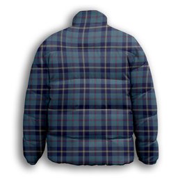 ScotsTee Shop Scottish MacRaes of America Premium Tartan Collar Down Jacket Winter White Duck Down Plaid
