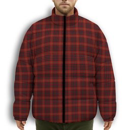 ScotsTee Shop Scottish MacDonald of Ardnamurchan Premium Tartan Collar Down Jacket Winter White Duck Down Plaid