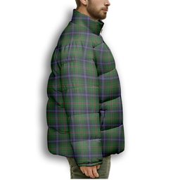 ScotsTee Shop Scottish Kirby Premium Tartan Collar Down Jacket Winter White Duck Down Plaid