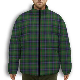 ScotsTee Shop Scottish Kirby Premium Tartan Collar Down Jacket Winter White Duck Down Plaid