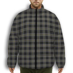 ScotsTee Shop Scottish Perry Ancient Premium Tartan Collar Down Jacket Winter White Duck Down Plaid