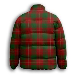 ScotsTee Shop Scottish MacPhie Premium Tartan Collar Down Jacket Winter White Duck Down Plaid