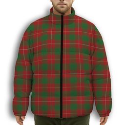 ScotsTee Shop Scottish MacPhie Premium Tartan Collar Down Jacket Winter White Duck Down Plaid