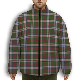 ScotsTee Shop Scottish MacKintosh Dress Scott Adie Premium Tartan Collar Down Jacket Winter White Duck Down Plaid