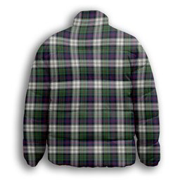 ScotsTee Shop Scottish McCallum Dress Modern Premium Tartan Collar Down Jacket Winter White Duck Down Plaid