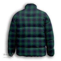 ScotsTee Shop Scottish Oliphant Modern Clan Premium Tartan Collar Down Jacket Winter White Duck Down Plaid