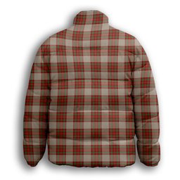 ScotsTee Shop Scottish McBrayer Dress Premium Tartan Collar Down Jacket Winter White Duck Down Plaid