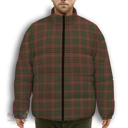 ScotsTee Shop Scottish Mars Premium Tartan Collar Down Jacket Winter White Duck Down Plaid
