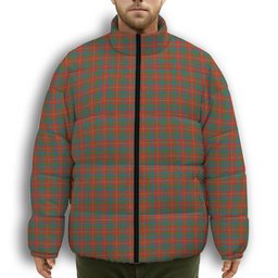 ScotsTee Shop Scottish Robertson White line New Ancient Premium Tartan Collar Down Jacket Winter White Duck Down Plaid