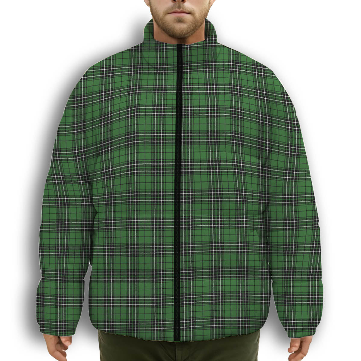 ScotsTee Shop Scottish McLean of Duart Hunting Ancient Premium Tartan Collar Down Jacket Winter White Duck Down Plaid