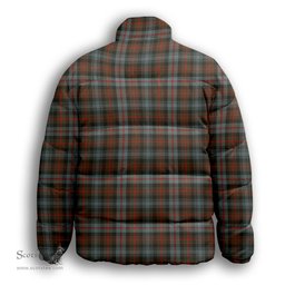 ScotsTee Shop Scottish Murray of Atholl Weathered Premium Tartan Collar Down Jacket Winter White Duck Down Plaid