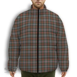ScotsTee Shop Scottish Murray of Atholl Weathered Premium Tartan Collar Down Jacket Winter White Duck Down Plaid