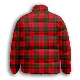 ScotsTee Shop Scottish Heron Premium Tartan Collar Down Jacket Winter White Duck Down Plaid
