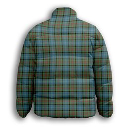 ScotsTee Shop Scottish Pasley District Premium Tartan Collar Down Jacket Winter White Duck Down Plaid