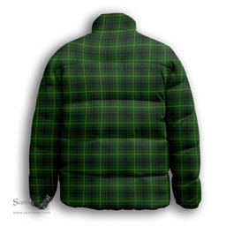 ScotsTee Shop Scottish MacArthur Premium Tartan Collar Down Jacket Winter White Duck Down Plaid