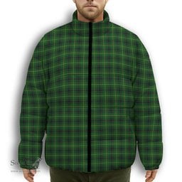ScotsTee Shop Scottish MacArthur Premium Tartan Collar Down Jacket Winter White Duck Down Plaid