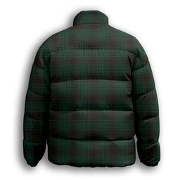 ScotsTee Shop Scottish MacGillivray Hunting Modern Premium Tartan Collar Down Jacket Winter White Duck Down Plaid