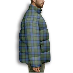 ScotsTee Shop Scottish MacLaren Ancient Premium Tartan Collar Down Jacket Winter White Duck Down Plaid