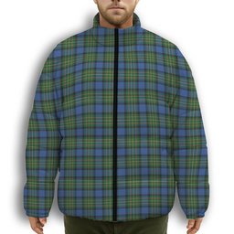ScotsTee Shop Scottish MacLaren Ancient Premium Tartan Collar Down Jacket Winter White Duck Down Plaid