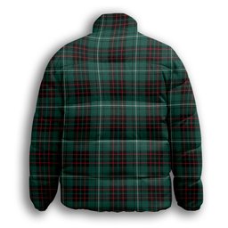 ScotsTee Shop Scottish MacAulay of Lewis Modern Premium Tartan Collar Down Jacket Winter White Duck Down Plaid
