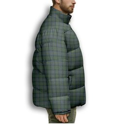 ScotsTee Shop Scottish Scott Hunting special Premium Tartan Collar Down Jacket Winter White Duck Down Plaid