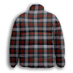 ScotsTee Shop Scottish MacDuff Dress 5 Premium Tartan Collar Down Jacket Winter White Duck Down Plaid