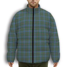 ScotsTee Shop Scottish Ogilvie (Ogilvy) Hunting Ancient Premium Tartan Collar Down Jacket Winter White Duck Down Plaid