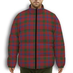 ScotsTee Shop Scottish Ross 4 Premium Tartan Collar Down Jacket Winter White Duck Down Plaid