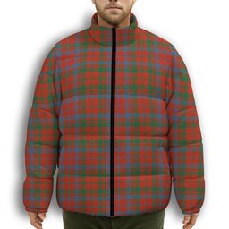 ScotsTee Shop Scottish Lumsden of Kintore Ancient Premium Tartan Collar Down Jacket Winter White Duck Down Plaid